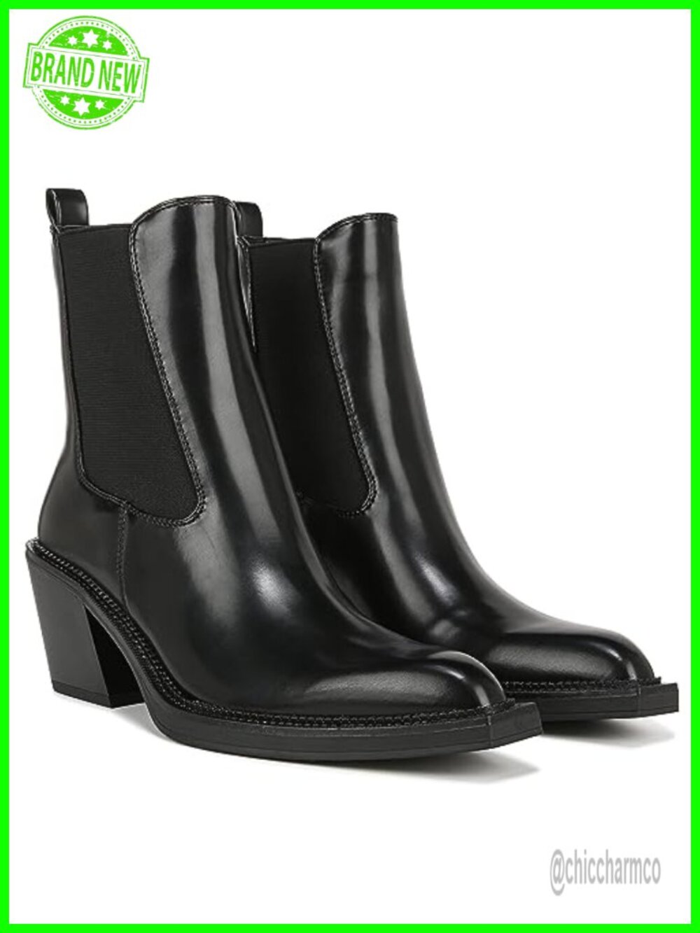 Western Ankle Bootie Snip Toe Block Heel Synthetic